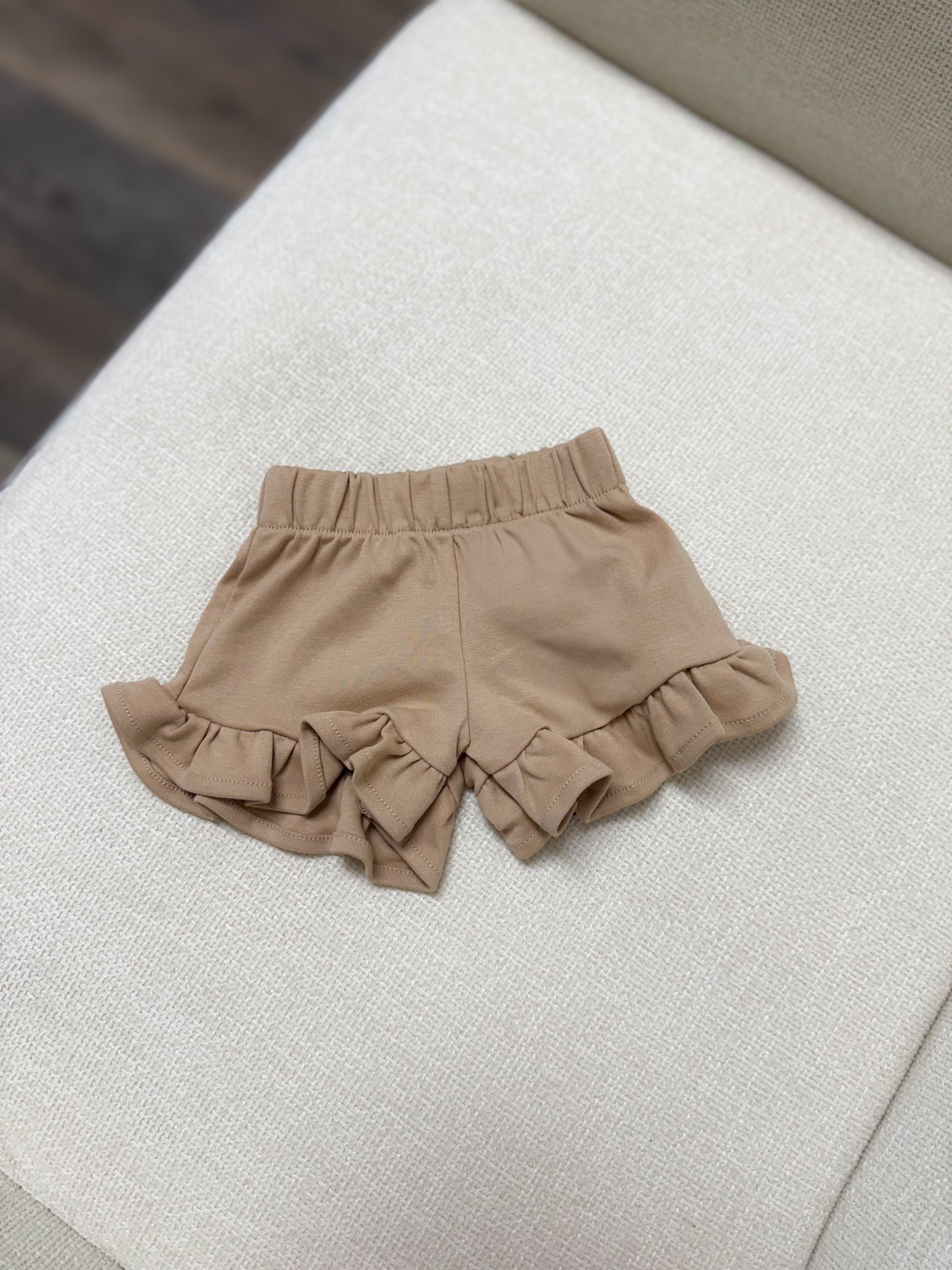 Ruffled Soft Shorts - Sand
