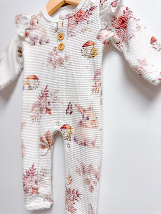 Mocha the Bunny - Waffle Romper